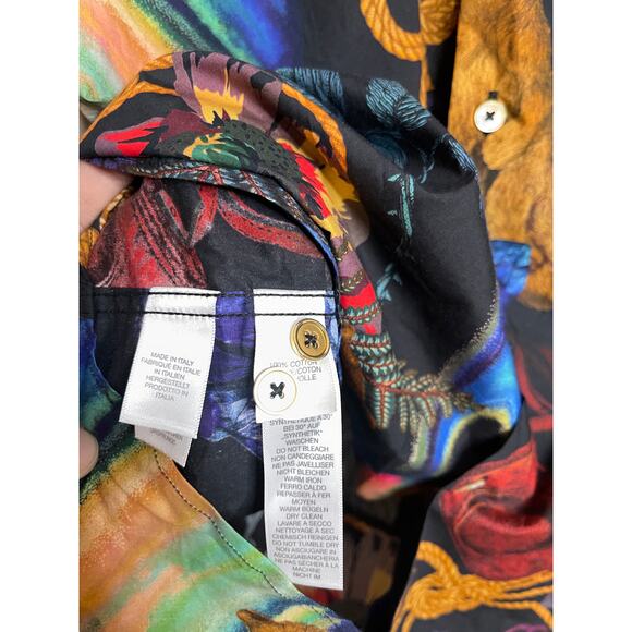 Paul Smith Explorer Print Shirt Lightweight Mens Medium - Picture 4 of 12